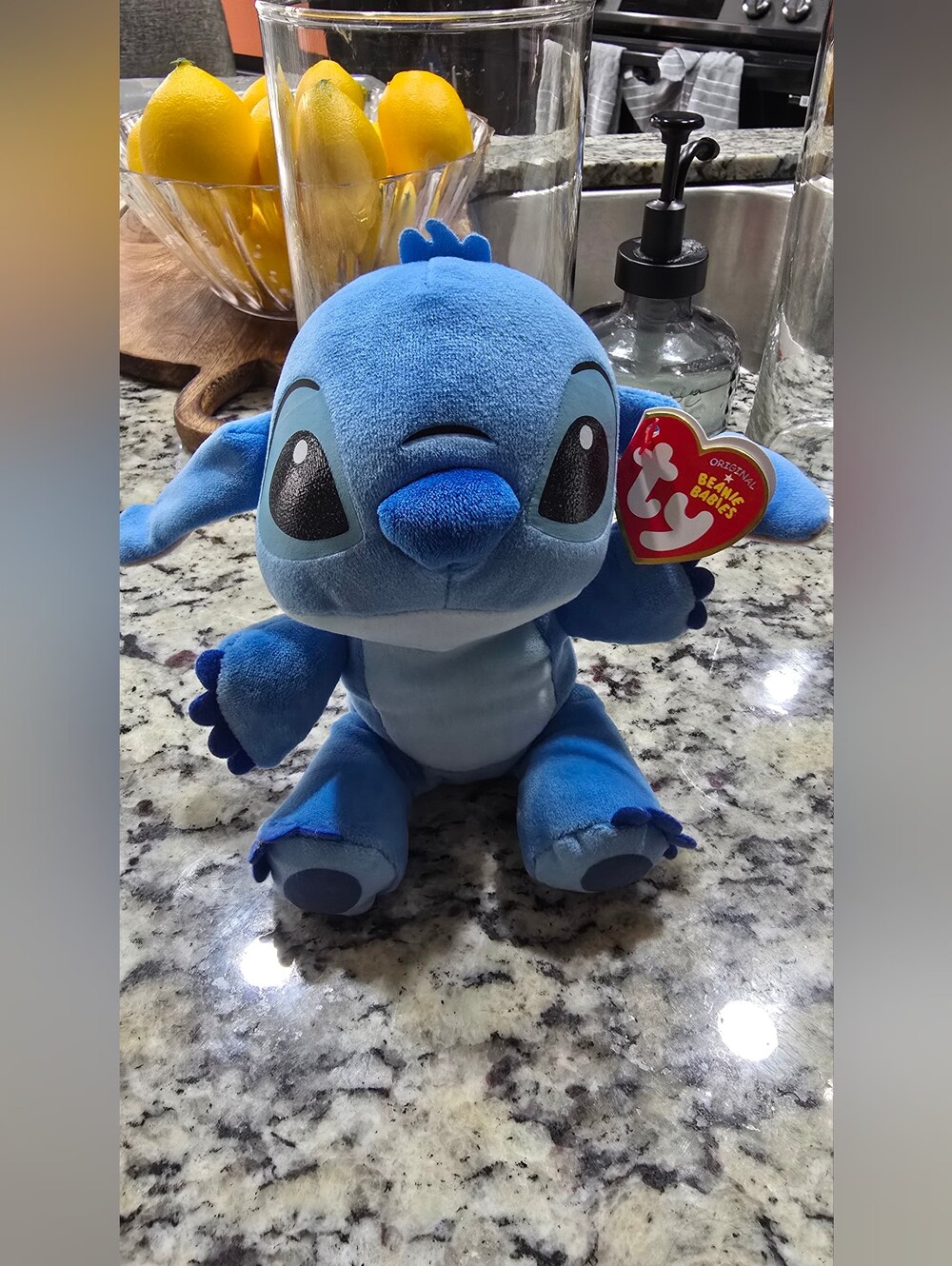 Disney Blue Stitch Beanie Baby Stuffed Animal